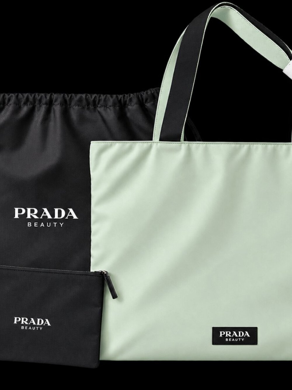 Prada Beauty Reversible Oversized Tote Wristlet & Dust Cover Set